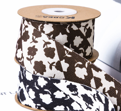 单面斜纹小碎花印刷织带